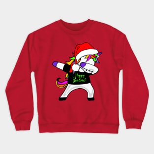 Happy Seasons - Dabbing Unicorn With Santa Claus Hat 1 Crewneck Sweatshirt